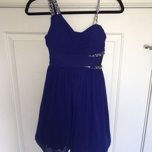 Navy Blue Short Prom Dress